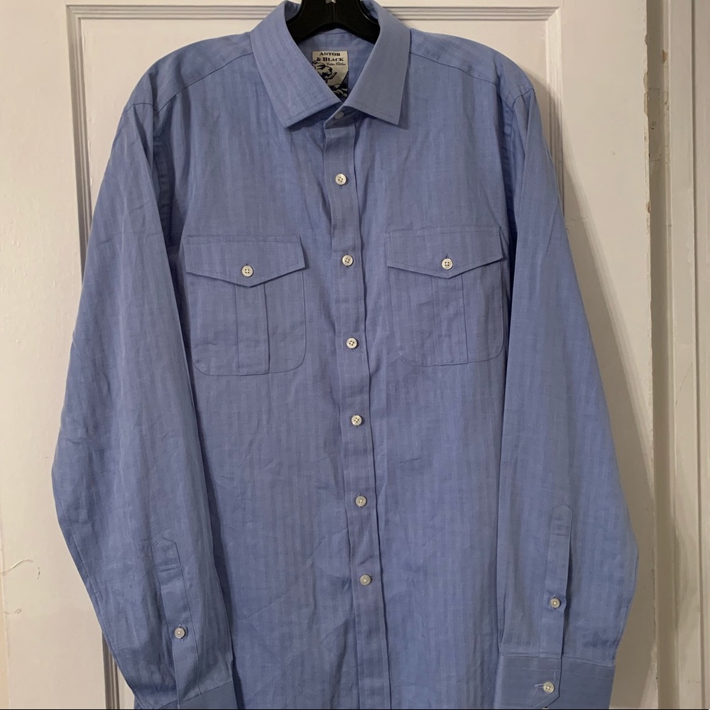 Custom Astor & Black L/S Button Down Sz L